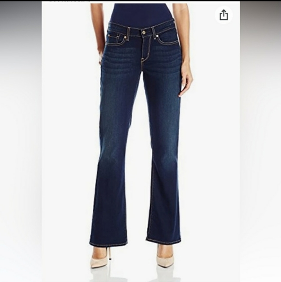 Levi Strauss Curvy Bootcut Signiture Dark Wash Blue Jeans Y2K Early 2000's 4M - Picture 3 of 16